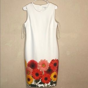 CALVIN KLEIN MULTICOLORED SUNFLOWER DRESS
